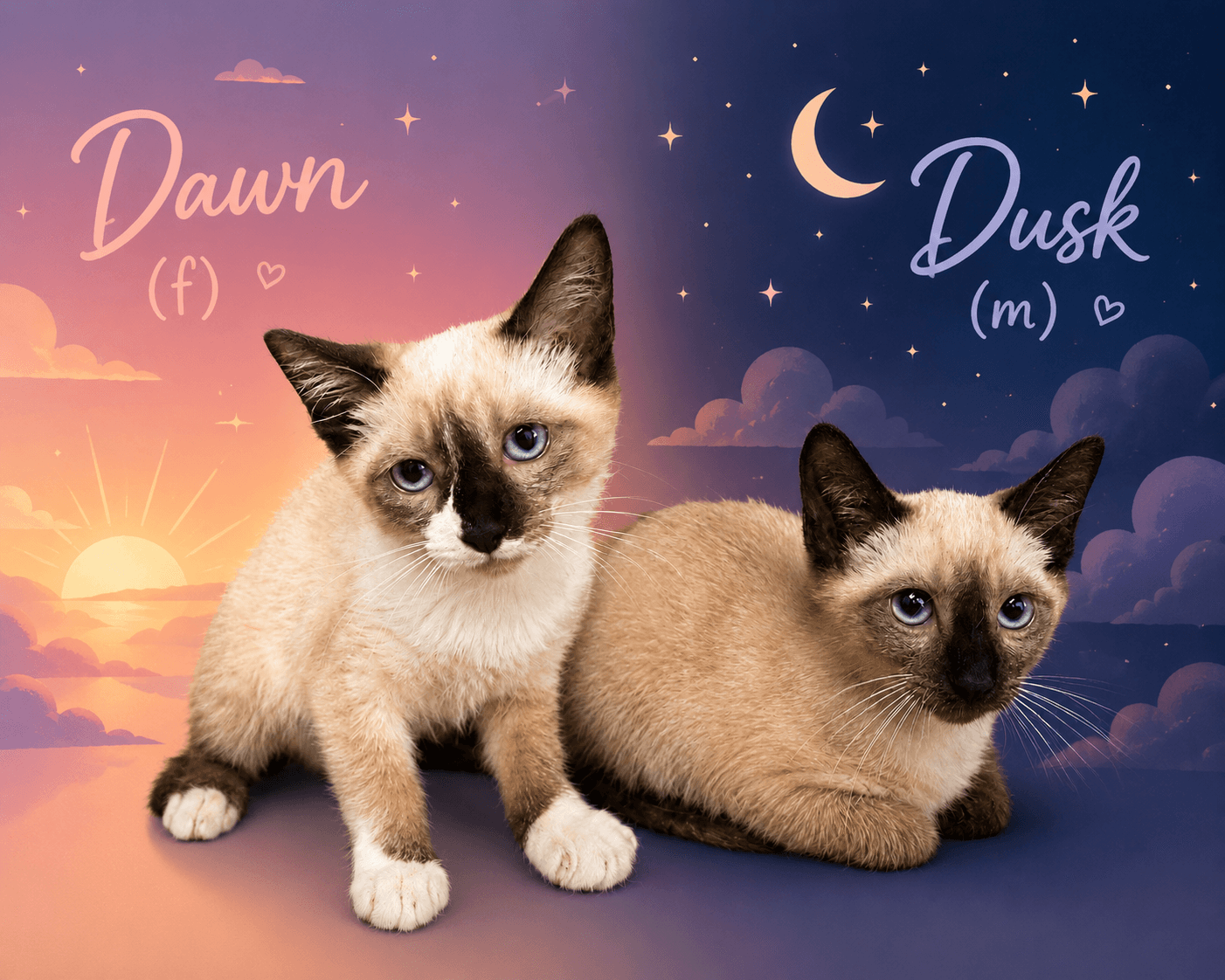 Dusk M And Dawn F Bonded - Siamese